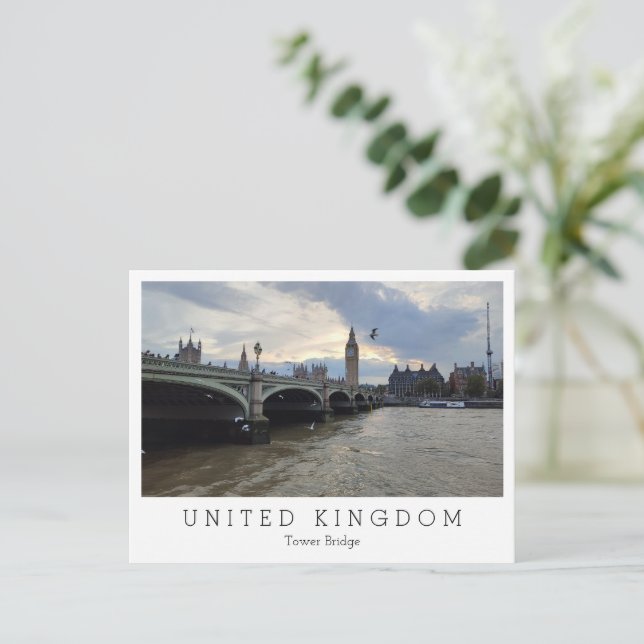 Tower Bridge und Big Ben, Abend, London, England Postkarte (Stehend Vorderseite)