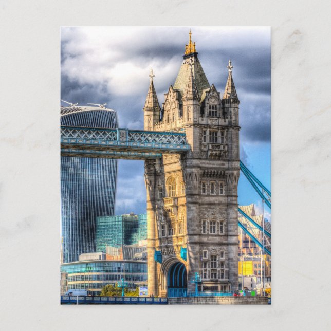 Tower Bridge und City Postkarte (Vorderseite)