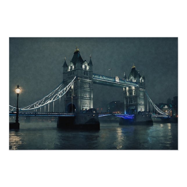 Tower Bridge und London Fog Poster (Vorderseite)