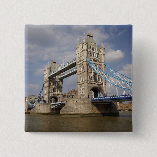 Tower Bridge und Themse, London, Button (Vorderseite)