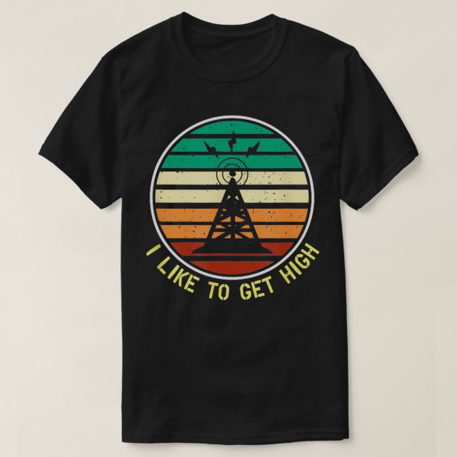 Tower Climber Retro Vintager Tower Klettern T-Shirt (Design vorne)