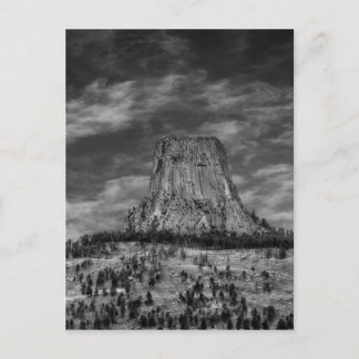 Tower in Wyoming Black and White Postkarte