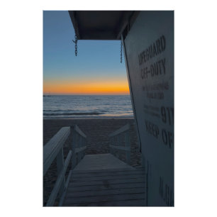 Tower of Lifeguard at Sunset - Venice Beach, CA Fotodruck