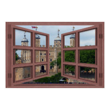 Tower of London 6 Pane Open Window Poster