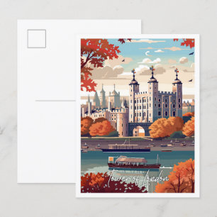 Tower of London England Art Illustration Postkarte