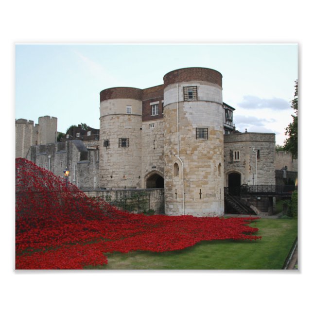 Tower of London mit hellen roten Poppies Fotodruck (Vorne)