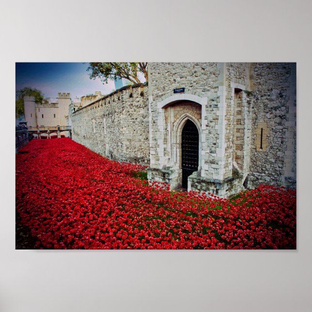 Tower of London Red Poppies England Poster (Vorne)