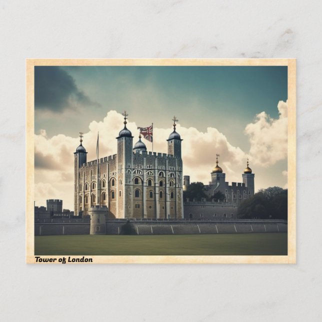 Tower of London Vintage Travel Postkarte (Vorderseite)