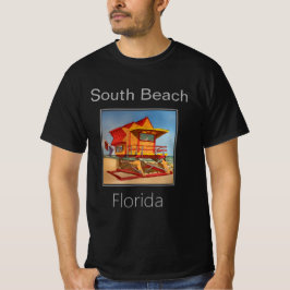 Tower, Red & Orange, South Beach Florida T-Shirt