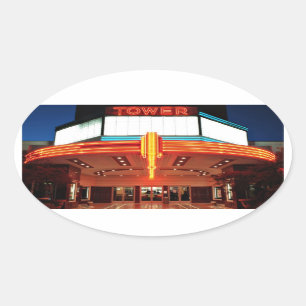 Tower Theater, Sacramento, Kalifornien Ovaler Aufkleber