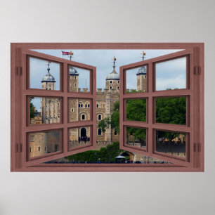 Tower von London 6 Scheiben-offenes Fenster-Plakat Poster