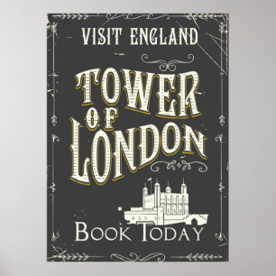 Tower von London England Vintage Poster