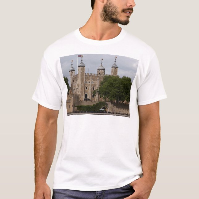Tower von London England vom der anderen Seite des T-Shirt (Vorderseite)