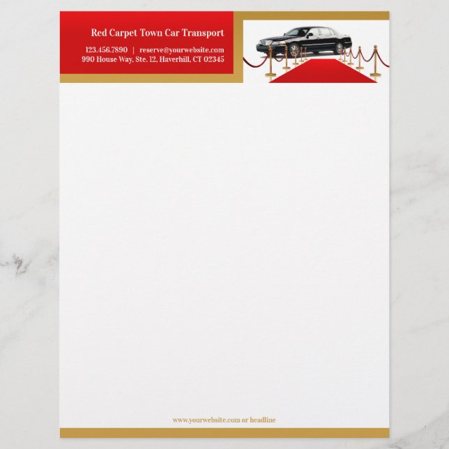 Town Car Letterhead Briefkopf (Vorderseite)