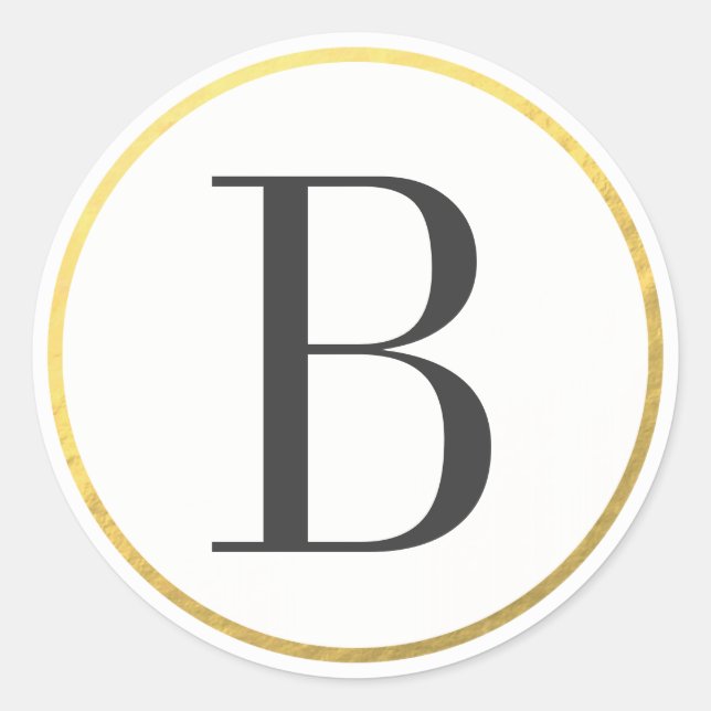 Town Hall Typografy Monogram Runder Aufkleber (Vorderseite)