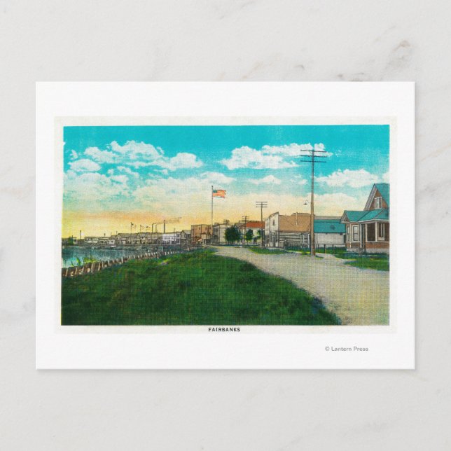 Town View Fairbanks, AlaskaFairbanks, AK Postkarte (Vorderseite)