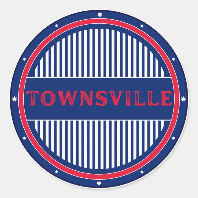 Townsville City Pride Emblem – Australian Identity Runder Aufkleber (Vorderseite)