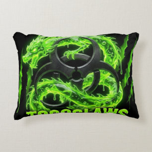 Toxic Claws Biohazard-Drache - Neon-grüner Schleim Dekokissen