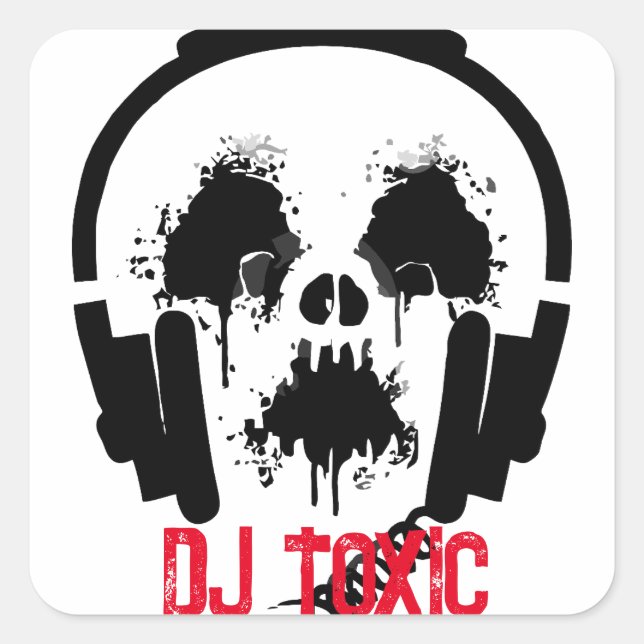 Toxic DJ Quadratischer Aufkleber (Vorderseite)
