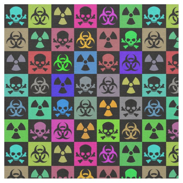 Toxic Skulls goth-punk-Kunst  Stoff (Nahaufnahme)