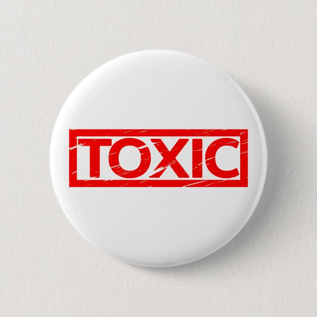 Toxische Briefmarke Button (Vorderseite)
