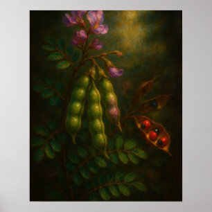 Toxische Eleganz: Die Rosenerbse Impressionistisch Poster