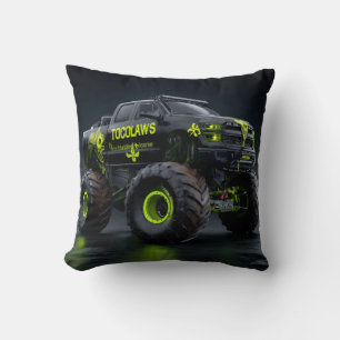 Toxischer Bio-Panzer-Monstertruck - Neon-Grün Cybe Kissen