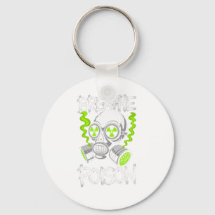 Toxischer Totenkopf-Sticker Schlüsselanhänger