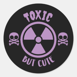 Toxisches, aber Niedliches Warnzeichen Runder Aufkleber