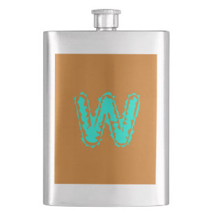 Toxisches Orangengrün, Creepy Monogram Flachmann