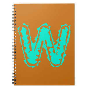 Toxisches Orangengrün, Creepy Monogram Notizblock