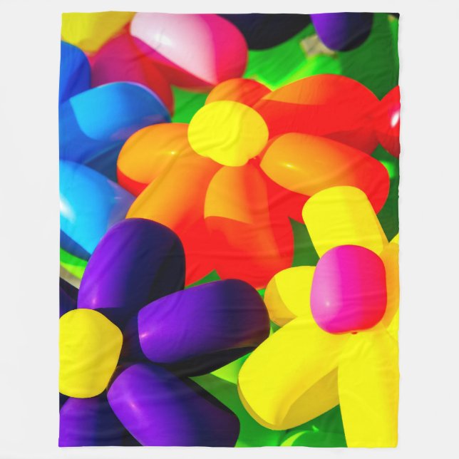Toy Balloon Blume Fleecedecke (Vorderseite)