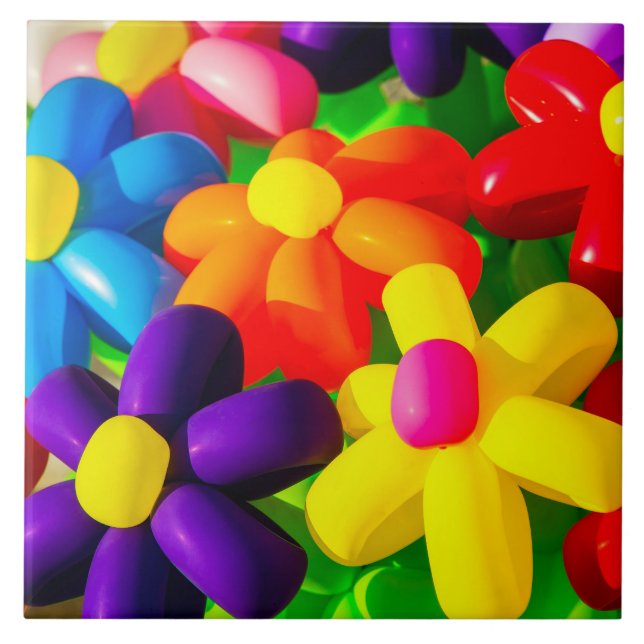 Toy Balloon Blume Fliese (Vorderseite)