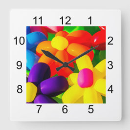 Toy Balloon Blume Quadratische Wanduhr