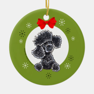 Toy Black Poodle Christmas Classic Keramik Ornament