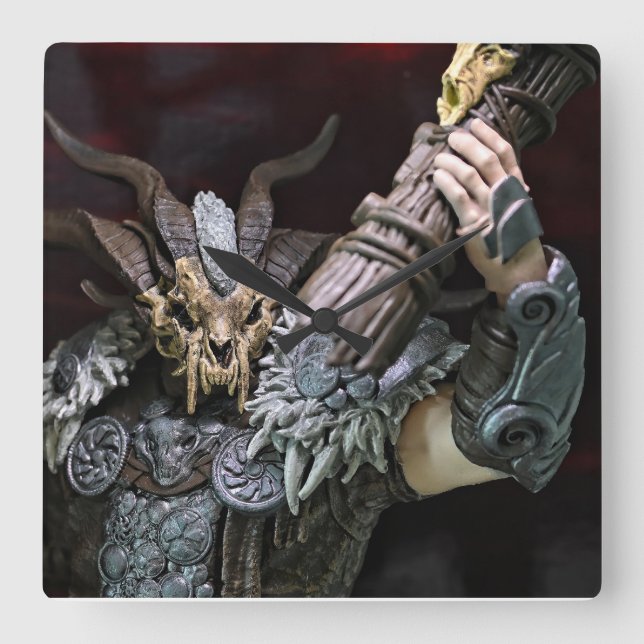 Toy Druid Quadratische Wanduhr (Vorderseite)
