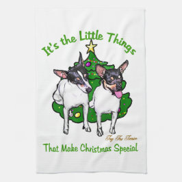 Toy Fox Terrier Christmas Geschirrtuch