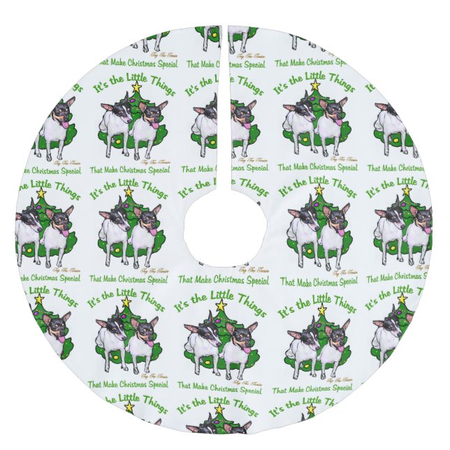 Toy Fox Terrier Christmas Polyester Weihnachtsbaumdecke (Vorderseite)