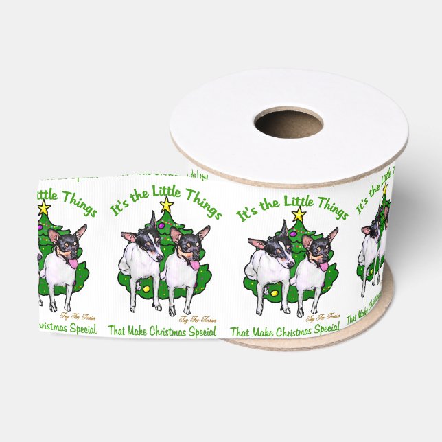 Toy Fox Terrier Christmas Ripsband (Spule)