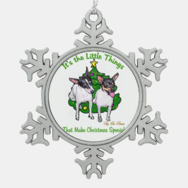 Toy Fox Terrier Christmas Schneeflocken Zinn-Ornament