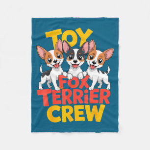 Toy Fox Terrier Crew Cartoon Kleiner Amertoy Hund Fleecedecke