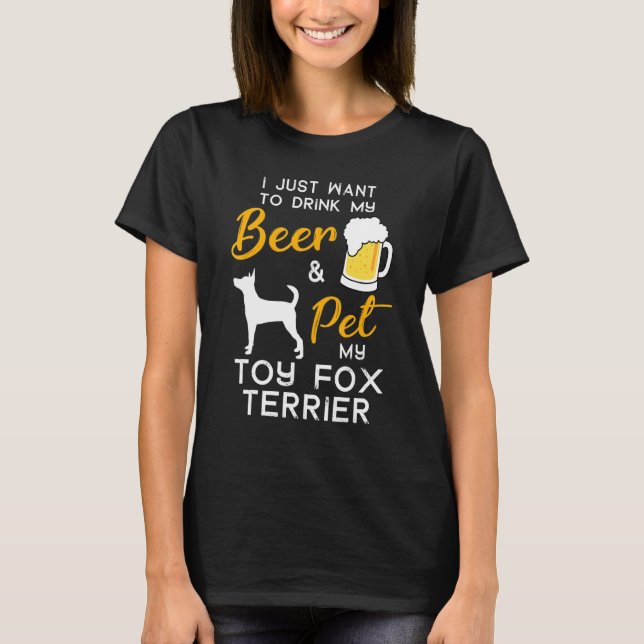 Toy Fox Terrier Dog Beer Lover Eigentümer Xmas Geb T-Shirt (Vorderseite)