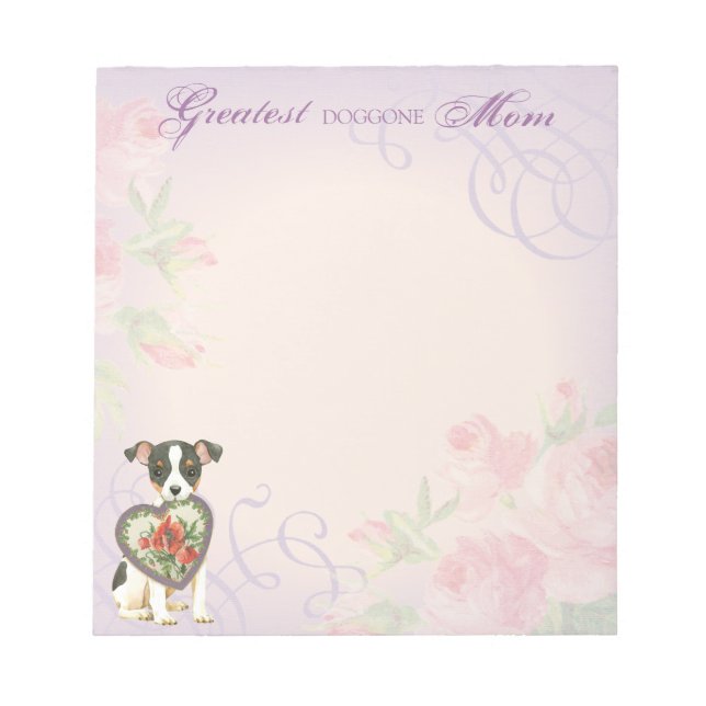 Toy Fox Terrier Heart Mama Notepad Notizblock (Vorderseite)
