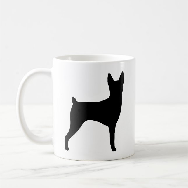 Toy Fox Terrier Hunde Silhouetten Kaffeetasse (Links)