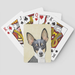 Toy Fox Terrier Malerei - Süße originelle Hundekun Spielkarten