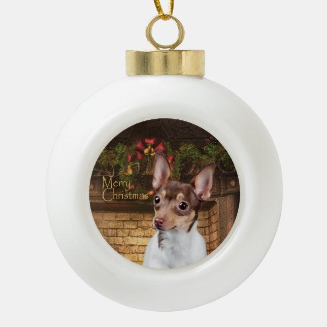 Toy Fox Terrier Ornement de Noël (Devant)