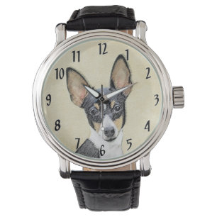 Toy Fox Terrier Painting - Niedliche Original Dog  Armbanduhr