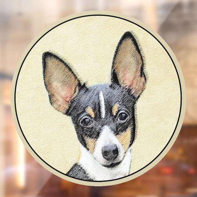 Toy Fox Terrier Painting - Niedliche Original Dog  Fensteraufkleber (Blatt 2)