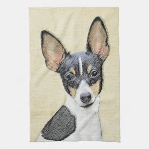 Toy Fox Terrier Painting - Niedliche Original Dog  Geschirrtuch