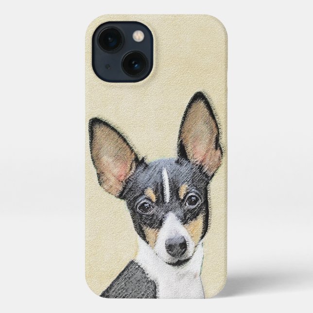 Toy Fox Terrier Painting - Niedliche Original Dog  iPhone Hülle (Rückseite)